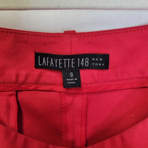 Lafayette 148 Women's Size 0 Pants Red Cuffed - Picture 6 of 7